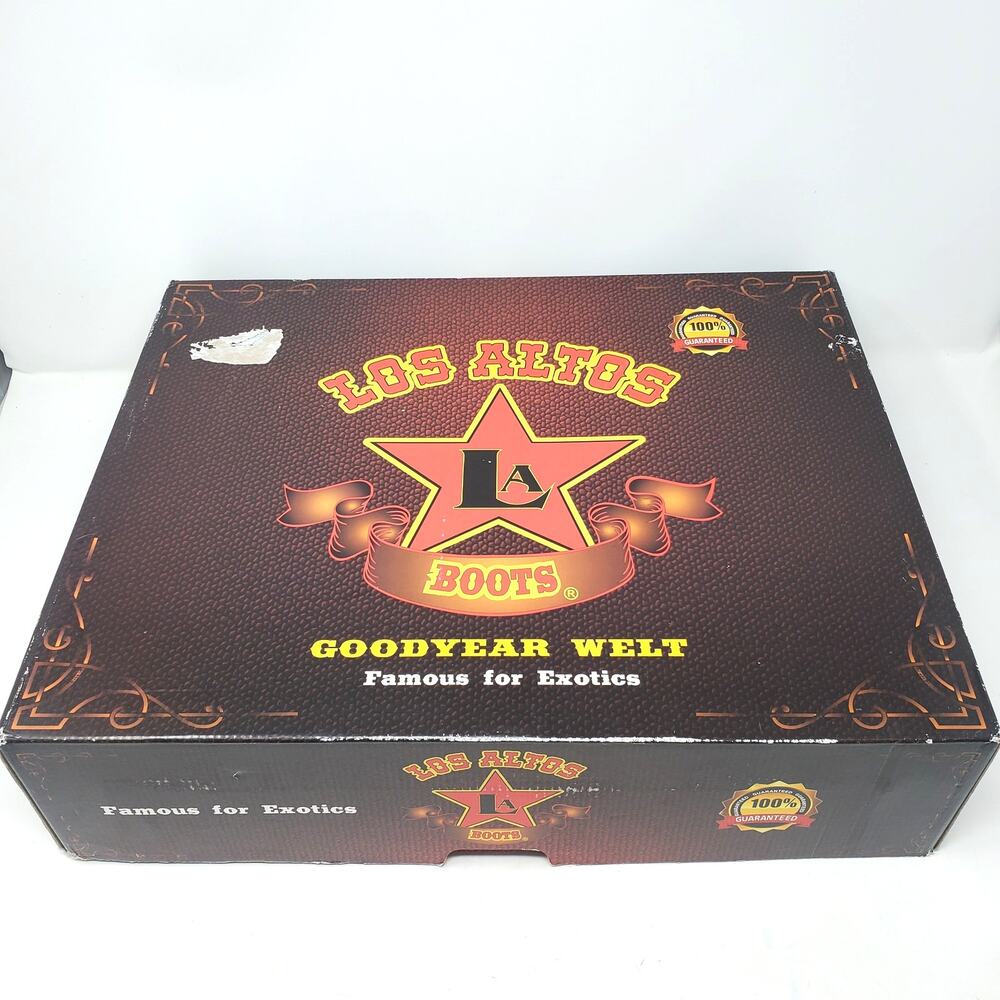 Los Altos Grisley Western Cowboy Boots Brown Goodyear Welt 652707 Size US 10.5 - Picture 11 of 11